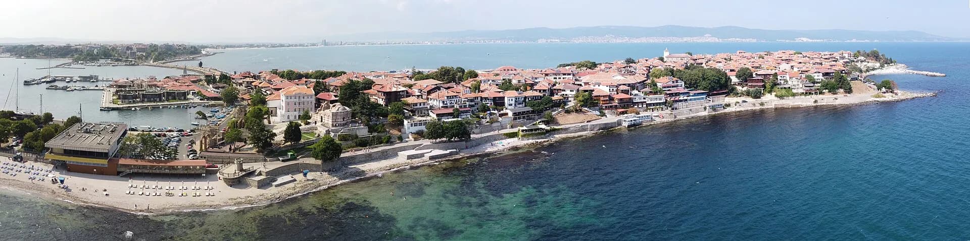 Old town of Nessebar on the Bulgarian Black Sea, one of the destinations we drive to from Burgas Airport.
